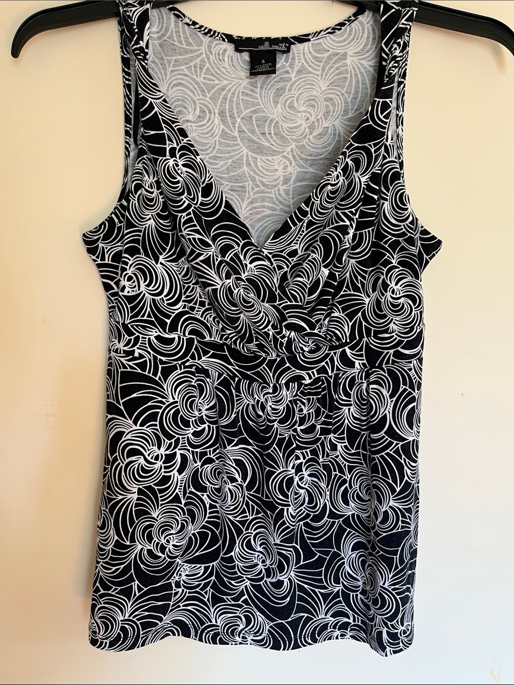 Willi Smith Women’s Sleeveless Top Black & White Size S